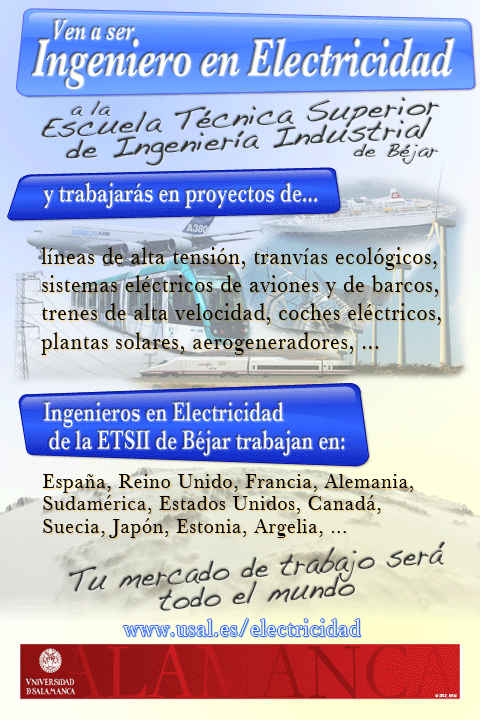 Cartel publicitario del grado de Ingeniería Eléctrica